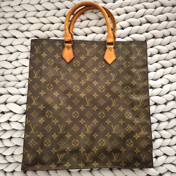 Louis Vuitton Handbags - Louis Vuitton Brown Monogram Canvas Tote with Tan Handles